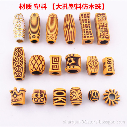 clear round hair beads for dread locs hair accessory